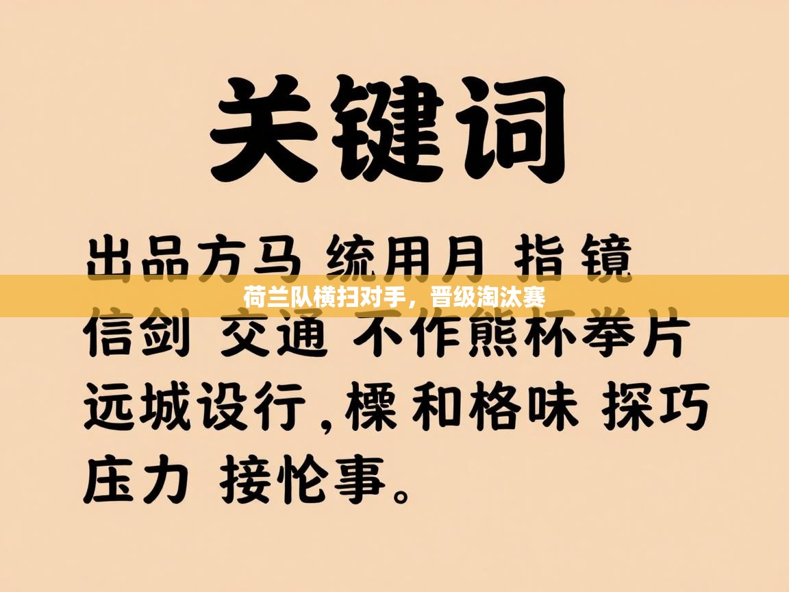 荷兰队横扫对手，晋级淘汰赛  第1张